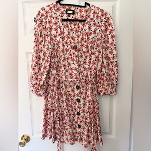 Alexia Admor White Dress with Red Floral Print